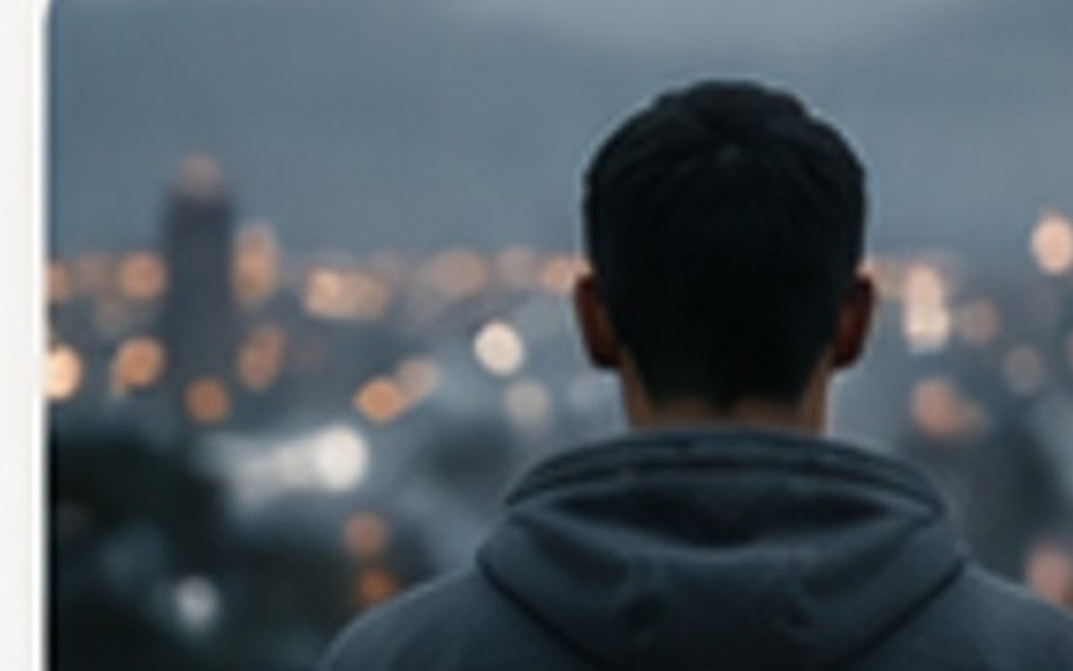 Person overlooking a quiet city
